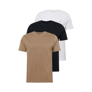 AllSaints Póló 'BRACE'  világosbarna / piszkosfehér / fekete