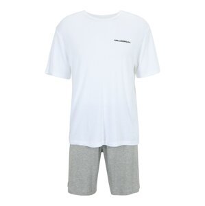 Karl Lagerfeld Rövid pizsama  szürke melír / fehér / fekete