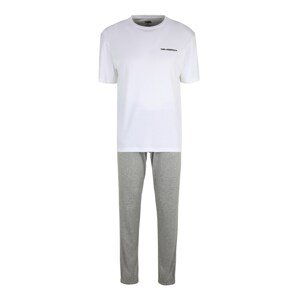 Karl Lagerfeld Hosszú pizsama  szürke melír / fehér / fekete