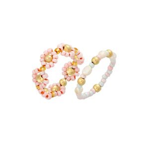 ELLI Gyűrűk  arany / rózsaszín / gyöngyház-fehér / természetes fehér