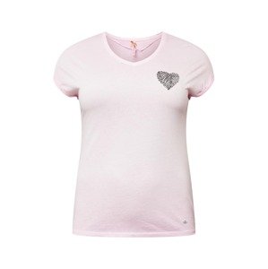Key Largo Póló 'Sweetheart'  pasztell-rózsaszín / fekete / ezüst