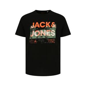 Jack & Jones Plus Póló  fekete / narancs / zöld
