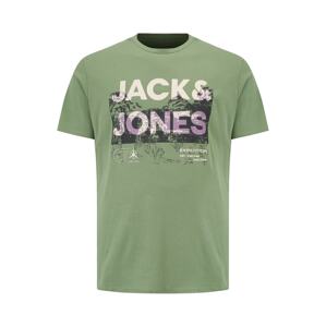 Jack & Jones Plus Póló  zöld / szürke / fehér