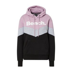 BENCH Tréning póló 'TERESA'  szürke melír / mályva / fekete / fehér