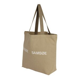 Samsøe Samsøe Shopper táska 'Frinka'  világosbarna / fehér
