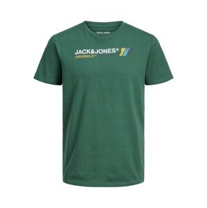 Jack & Jones Junior Póló 'JORNATE'  sötétzöld / fehér / sárga / kék