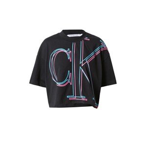 Calvin Klein Jeans Póló  fekete / rózsaszín / türkiz