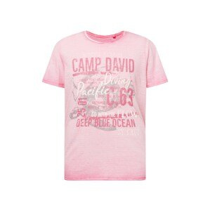 CAMP DAVID Póló  szürke / rózsaszín / világos-rózsaszín / piszkosfehér