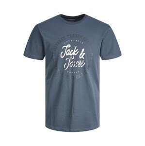 Jack & Jones Plus Póló 'STAMP'  szürke / fehér
