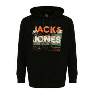 Jack & Jones Plus Tréning póló 'TREK'  pasztellzöld / narancs / fekete / fehér