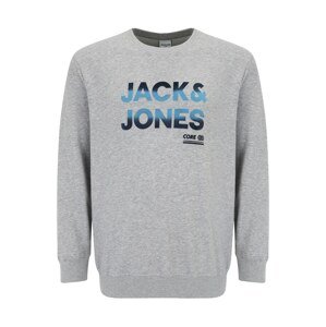 Jack & Jones Plus Tréning póló 'COSETH'  éjkék / égkék / szürke melír
