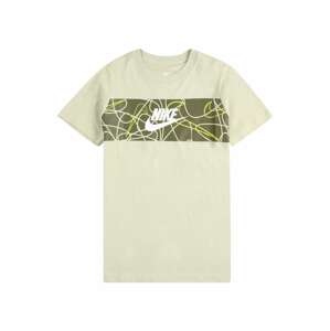 Nike Sportswear Póló 'FUTURA'  khaki / olíva / világoszöld / fehér