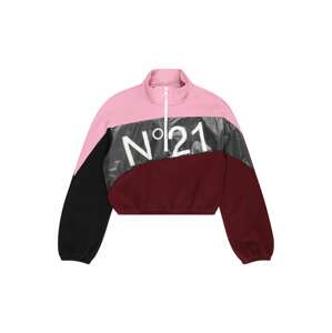 N°21 Tréning póló  burgundi vörös / fekete / rózsaszín / fehér