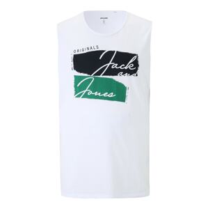 Jack & Jones Plus Póló 'SUNSET'  fehér / zöld / fekete