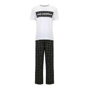 Karl Lagerfeld Hosszú pizsama  fekete / piszkosfehér / szürke