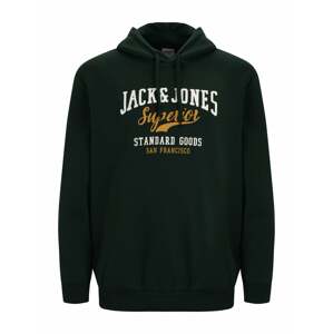Jack & Jones Plus Tréning póló  sáfrány / fenyő / fehér