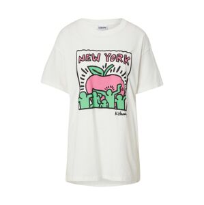 Cotton On Oversize póló  világoszöld / rózsaszín / fekete / fehér