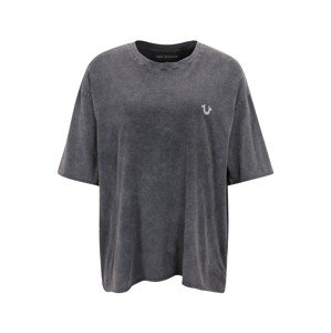 True Religion Oversize póló  ezüstszürke / fekete melír