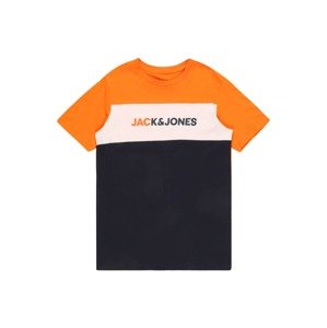 Jack & Jones Junior Póló 'FINN'  tengerészkék / narancs / piszkosfehér