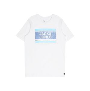Jack & Jones Junior Póló 'BRYAN'  fehér / világoskék / tengerészkék / indigó
