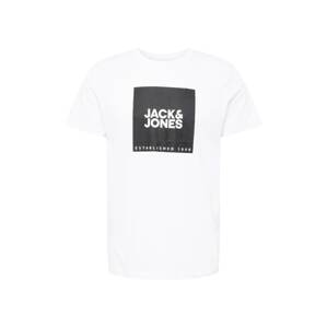 JACK & JONES Póló 'LOCK'  fekete / fehér