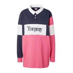 Tommy Jeans Póló  éjkék / világos-rózsaszín / fehér