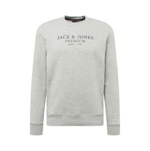 JACK & JONES Tréning póló 'BLUASTON'  szürke melír / sötétszürke / piros / fehér