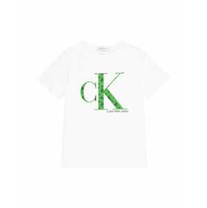 Calvin Klein Jeans Póló  fehér / zöld / fekete