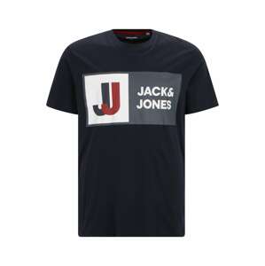 Jack & Jones Plus Póló 'LOGAN'  tengerészkék / rubinvörös / fehér