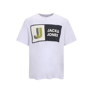 Jack & Jones Plus Póló 'LOGAN'  fehér / fekete / olíva / bazaltszürke