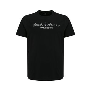 Jack & Jones Plus Póló 'BERG'  fekete / fehér