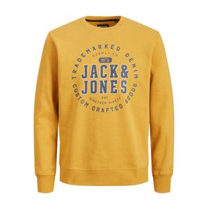 JACK & JONES Tréning póló 'Stamp'  kék / mustár