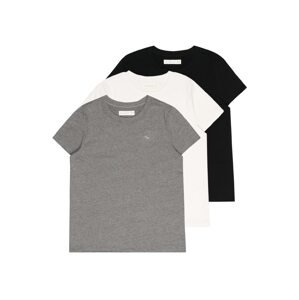 Abercrombie & Fitch Póló  fekete / szürke melír / fehér