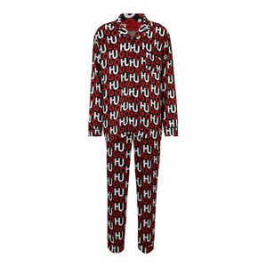 HUGO Hosszú pizsama  tengerészkék / piros / fehér