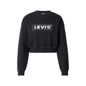 LEVI'S Tréning póló 'GRAPHIC LAUNDRY CREW BLACKS'  fekete / fehér