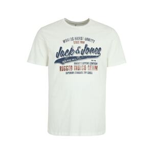 Jack & Jones Plus Póló 'BOOSTER'  fehér / tengerészkék / vérvörös