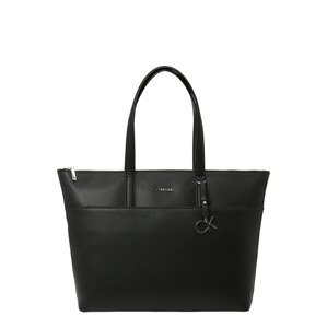Calvin Klein Shopper táska 'Must'  fekete / ezüst
