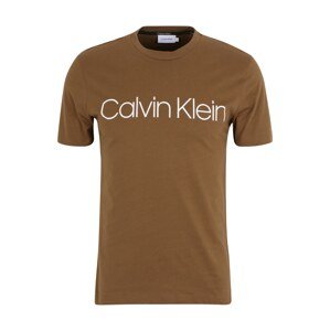 Calvin Klein Póló  dohánybarna / fehér