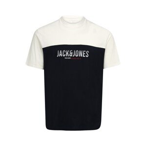 Jack & Jones Plus Póló 'EDAN'  tengerészkék / fehér