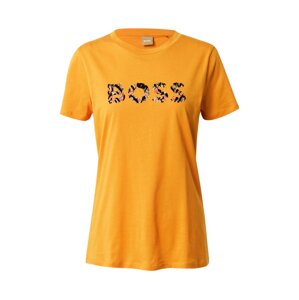 BOSS Orange Póló 'Elogo'  aranysárga / sötétzöld / lazac / fekete