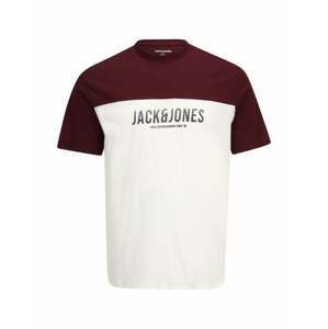 Jack & Jones Plus Póló 'Dan'  fehér / borvörös / éjkék