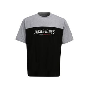 Jack & Jones Plus Póló  szürke melír / fekete / fehér