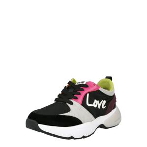 Love Moschino Rövid szárú edzőcipők  fekete / fehér / rózsaszín / szürke