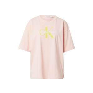 Calvin Klein Jeans Póló  rózsaszín / fehér / citromzöld