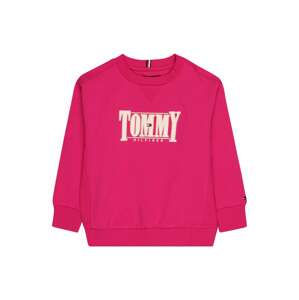 TOMMY HILFIGER Tréning póló  bézs / sötét-rózsaszín