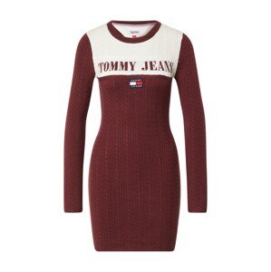 Tommy Jeans Kötött ruhák  bordó / fehér