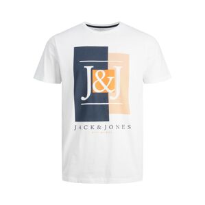JACK & JONES Póló 'ASTHA'  fehér / tengerészkék / narancs