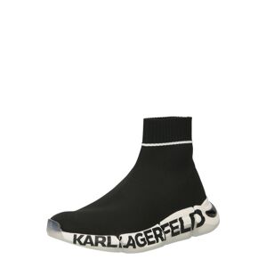 Karl Lagerfeld Magas szárú edzőcipők 'QUADRA'  fekete / fehér