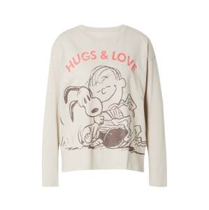 Frogbox Póló 'Hugs & Love'  világos bézs / gesztenyebarna / világospiros