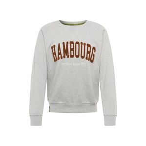 Derbe Tréning póló 'Hambourg'  sötét barna / szürke melír / fehér